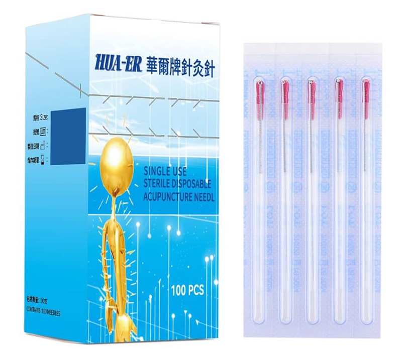 华尔牌一次性针灸针 (管针) 100pcs/box Hua-Er Single Use Sterile Disposable Acupuncture With Tube (HEG) 